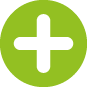 graphic of a plus sign on a green background